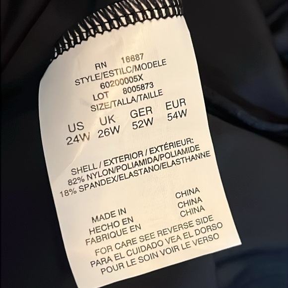 Shape Solver By Penbrooke Women’s Plus Size 24W Black Tankini Swimwear - Picture 4 of 5